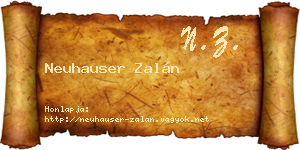 Neuhauser Zalán névjegykártya
